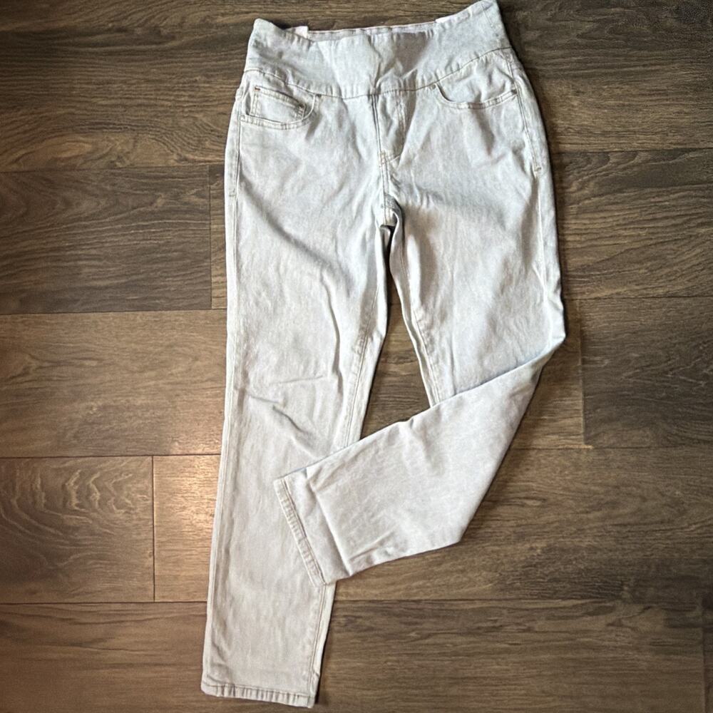 JAG Jeans Adeline Sz 8 Blue White Stripe Straight Leg Preppy Academia Old Money